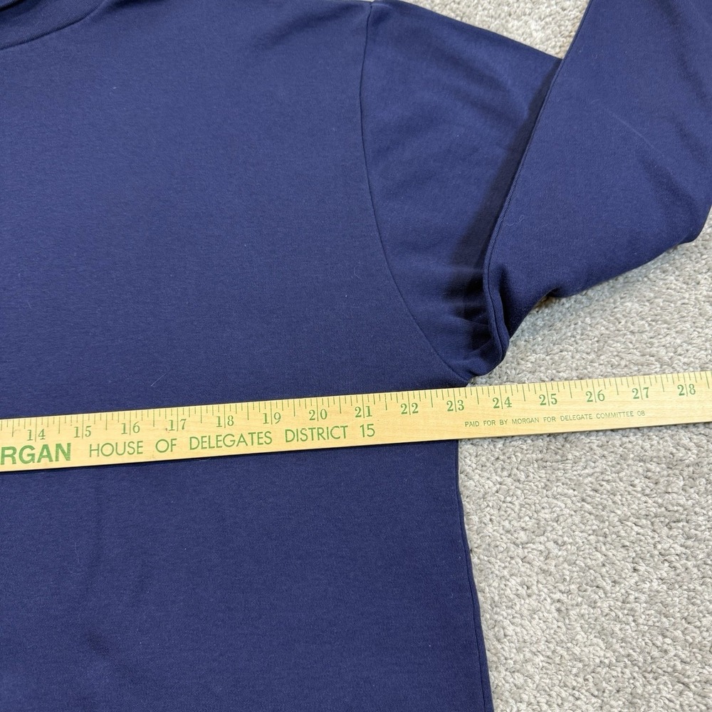 VTG Eddie Bauer Mens XL Turtleneck Shirt Made in USA Cotton Single Stitch Navy - Picture 6 of 6